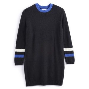 POPSUGAR Striped long sleeve sweater dress black and blue NWT